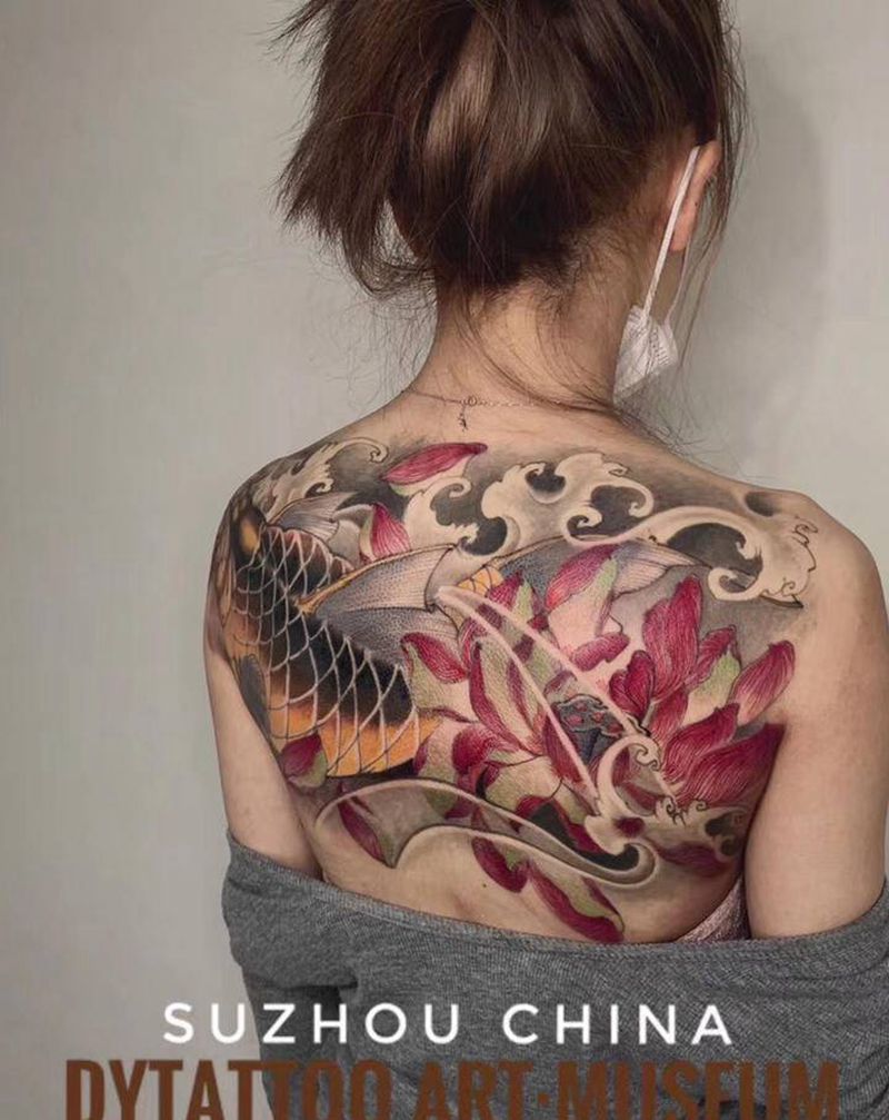 原创纹身图片_背部肩部老传统新传统纹身图案