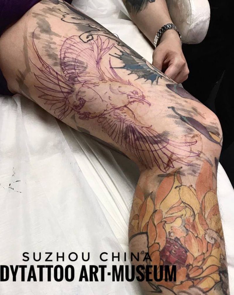 小鸟伏特加纹身图片_手臂手部老传统新传统纹身图案