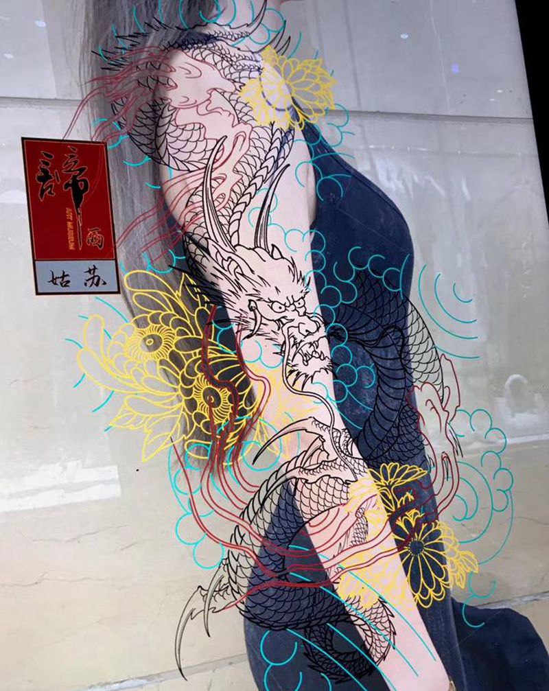 花臂纹身图片_手臂手部老传统新传统纹身图案