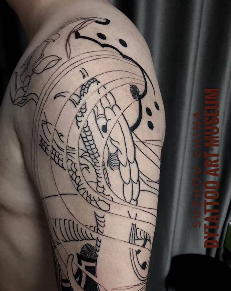 花臂纹身图片_老传统新传统纹身图案