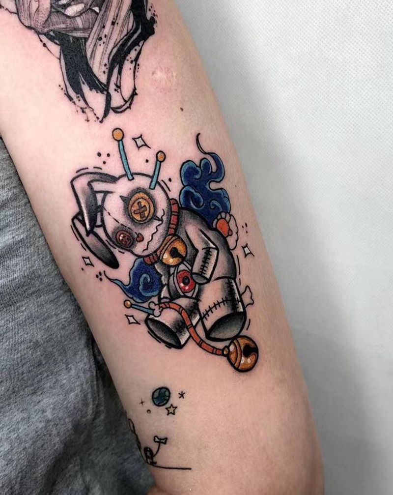 School花臂纹身图片_手臂Old School兔子纹身图案