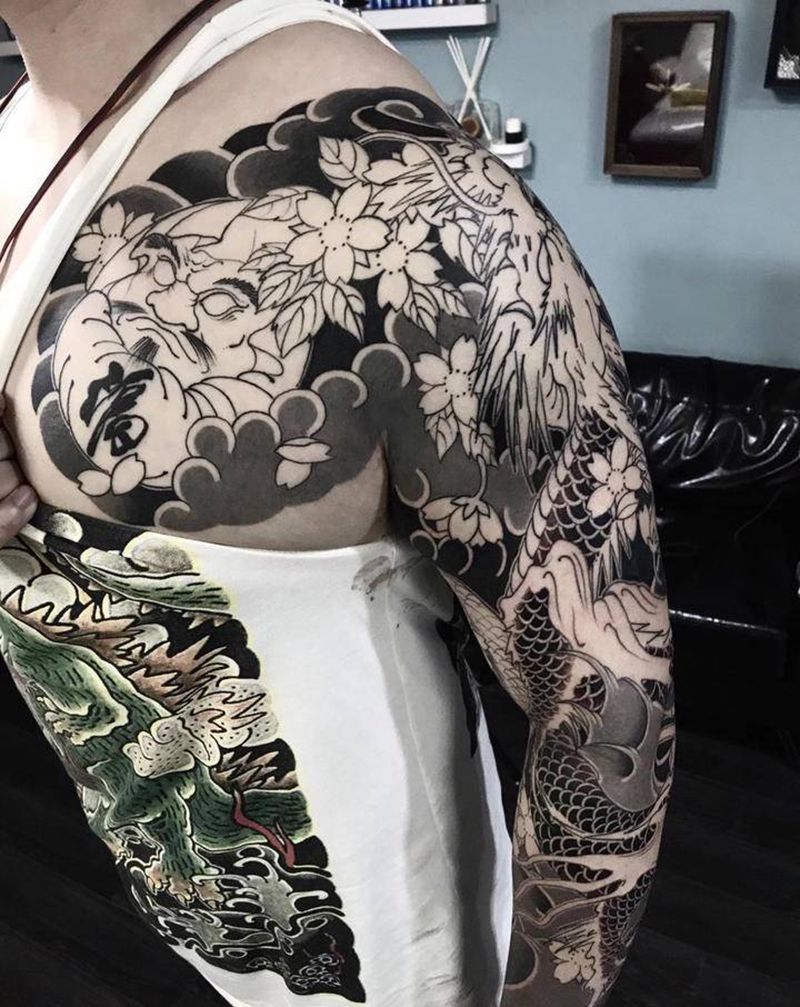 花臂（第三天）纹身图片_手臂老传统纹身图案