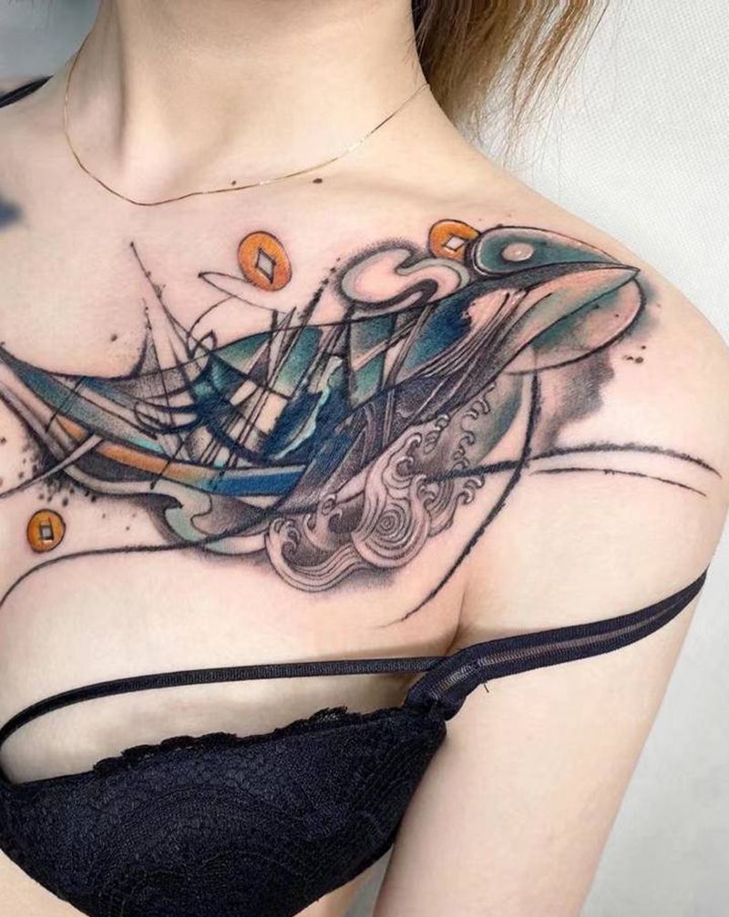 泼墨·＜招财鲸鱼