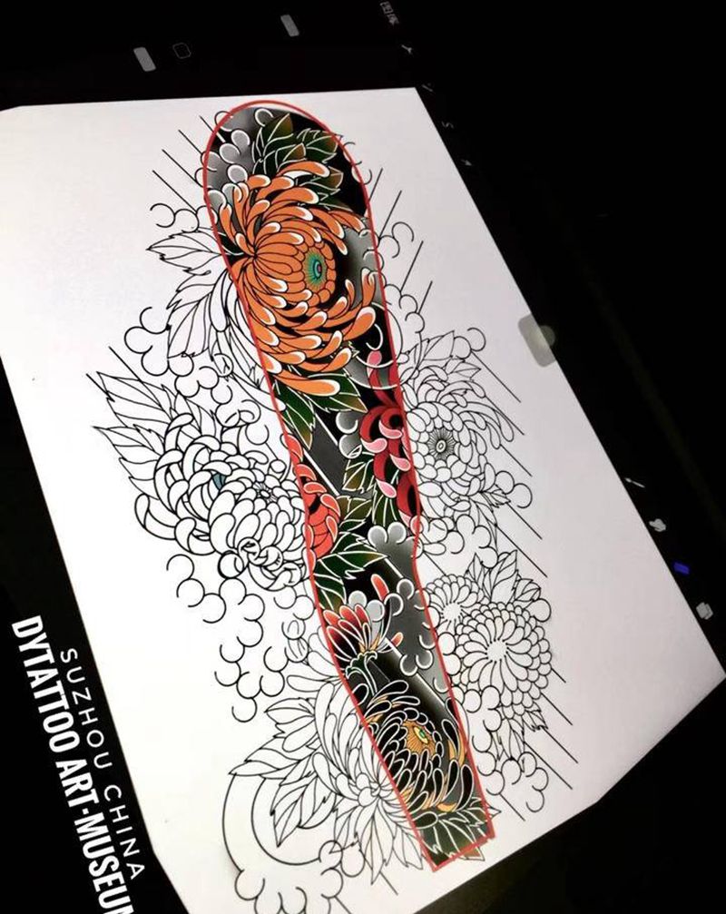 店内手稿纹身图片_手臂老传统纹身图案