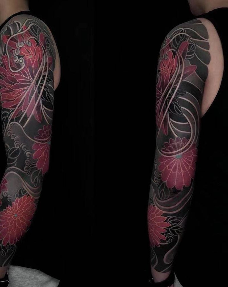 店内作品纹身图片_手臂老传统纹身图案