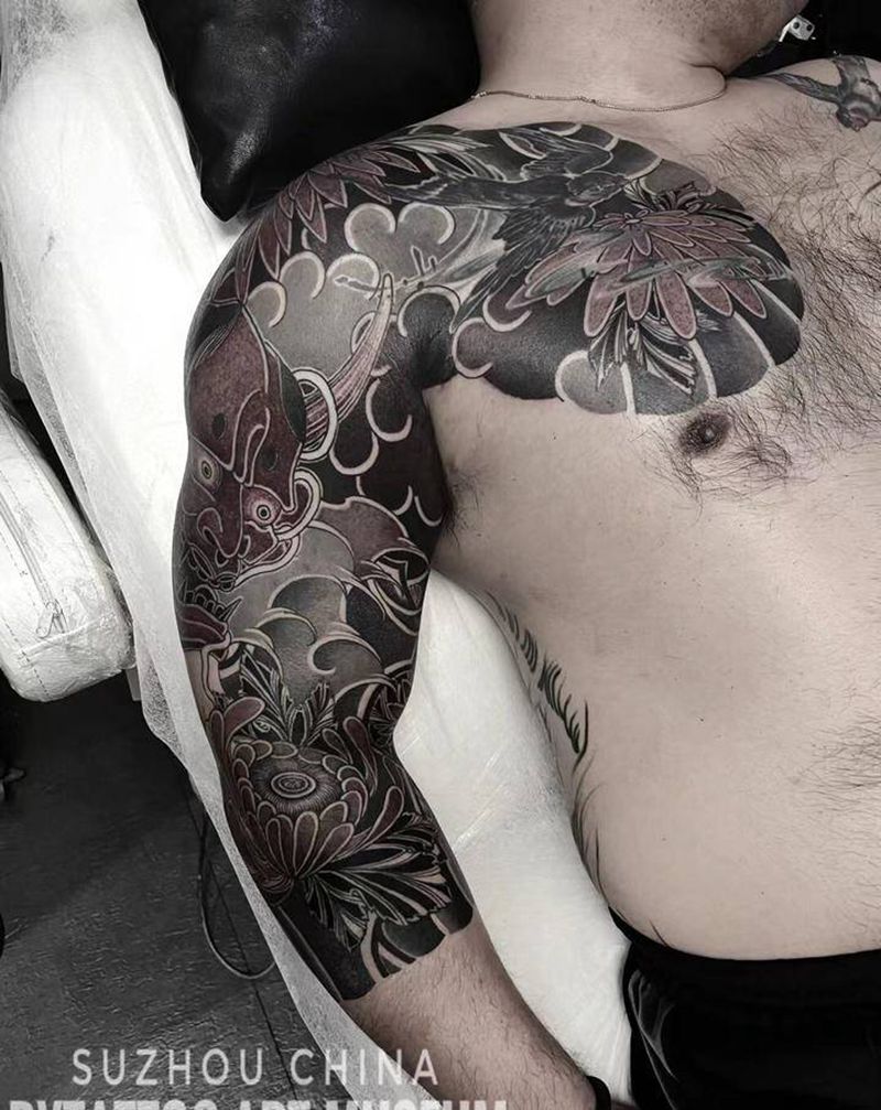 爱了爱了纹身图片_手臂老传统纹身图案