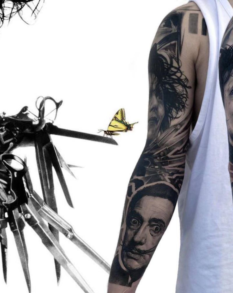 希斯莱杰纹身图片_手臂欧美写实纹身图案