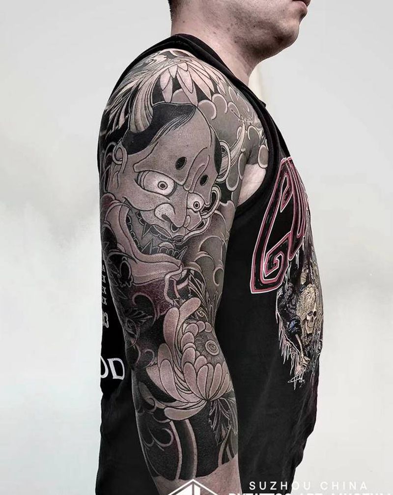 传统般若菊花七分袖