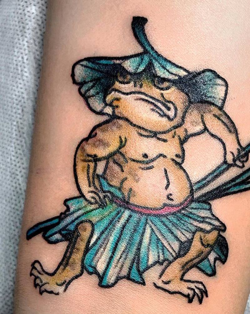 蛙纹身图片_手臂纹身图案