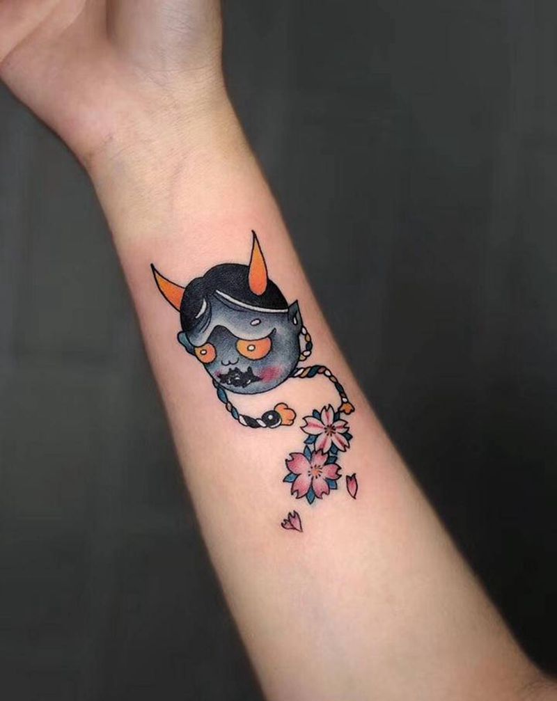 Q版迷你般若纹身图片_手臂Old School纹身图案