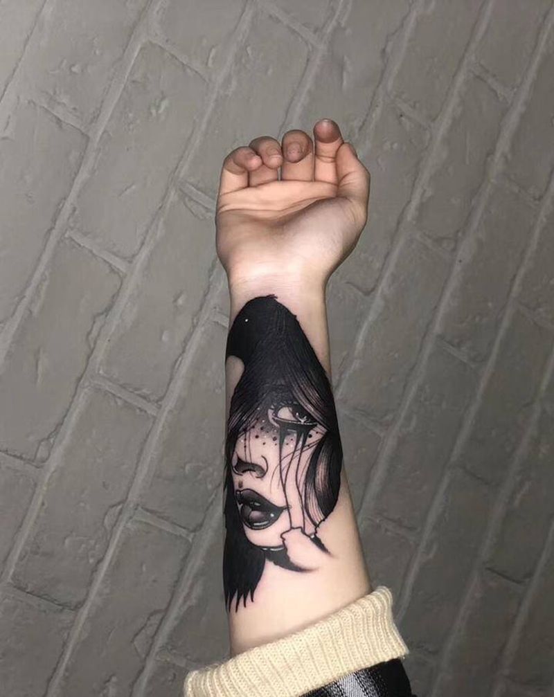 旧纹身遮盖纹身图片_手臂欧美写实纹身图案