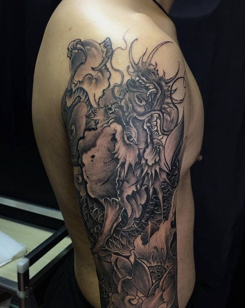 新传统———龙纹身图片_手臂纹身图案