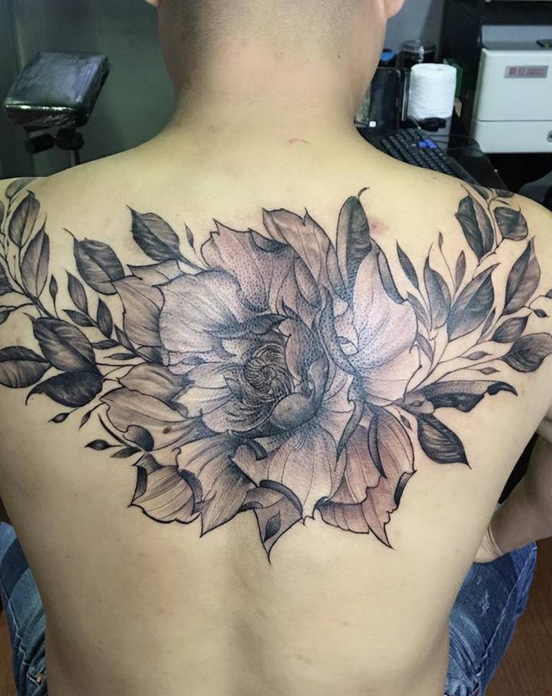 素花纹身图片_背部手臂纹身图案