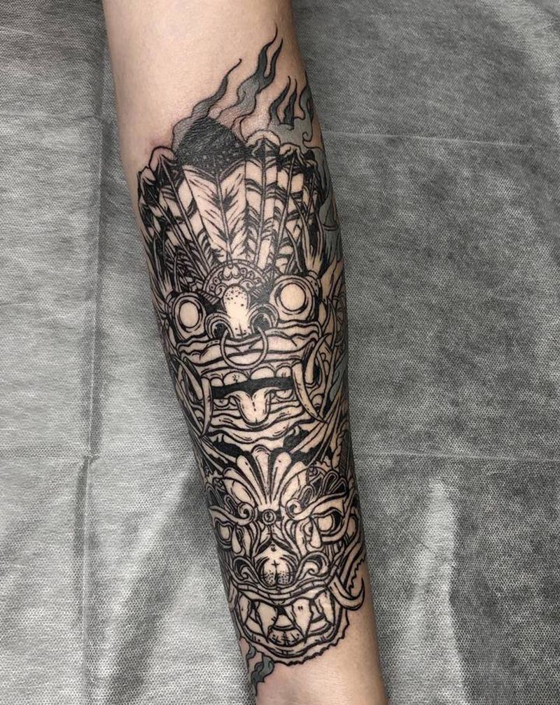 是门摇子么纹身图片_手臂纹身图案