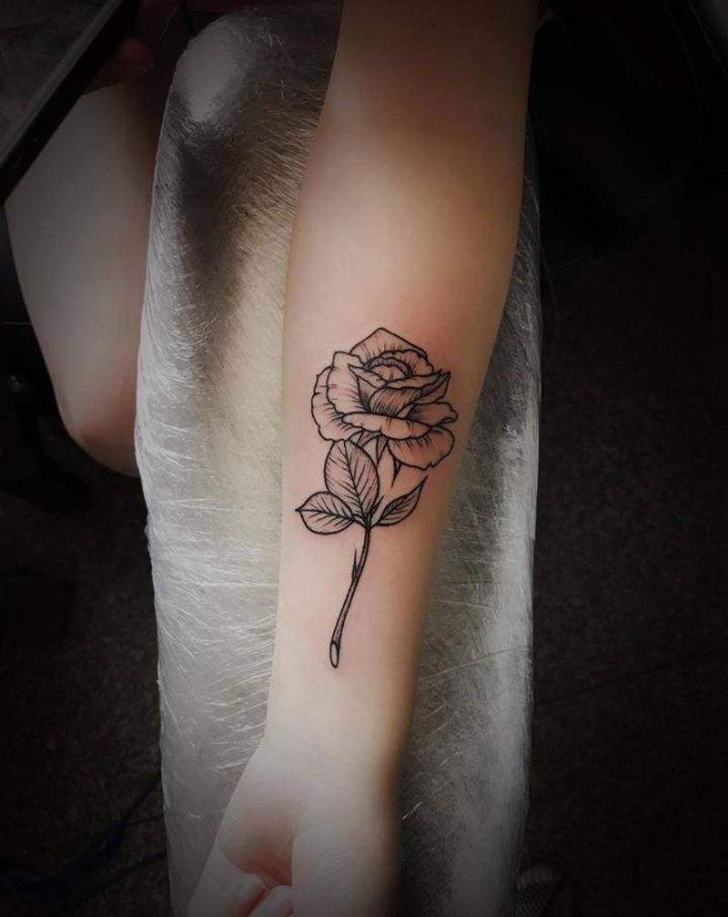 素花纹身图片_手臂纹身图案