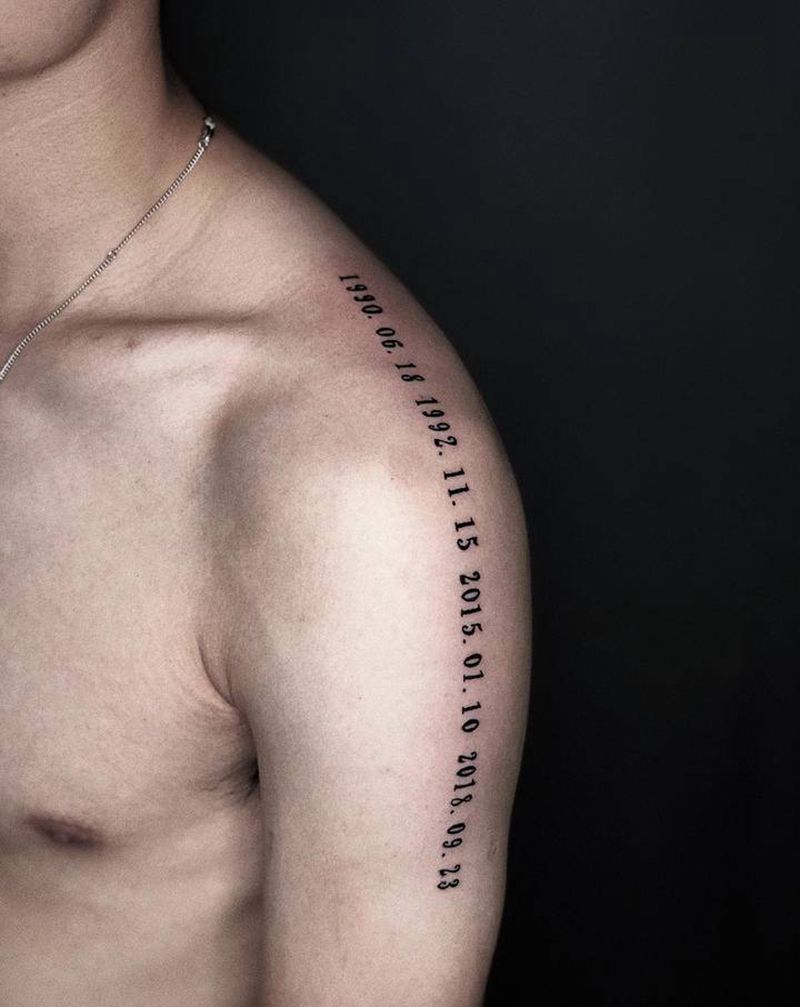 数字纹身图片_花体字纹身图案