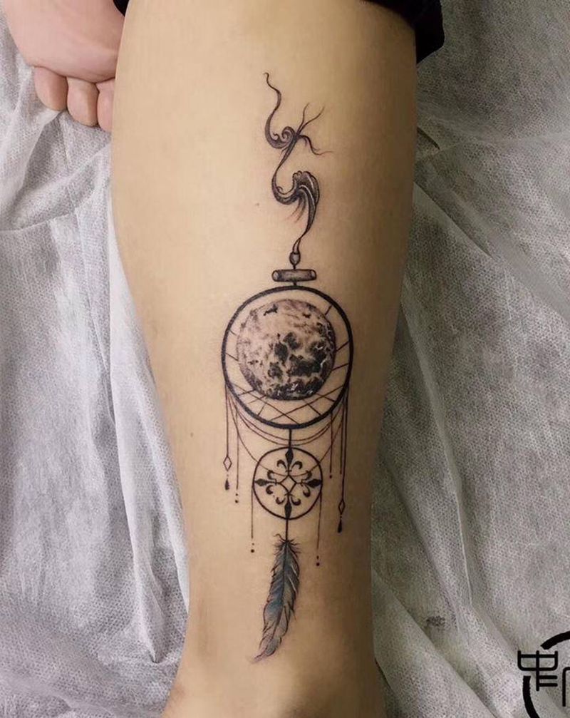 补梦网纹身图片_腿部纹身图案