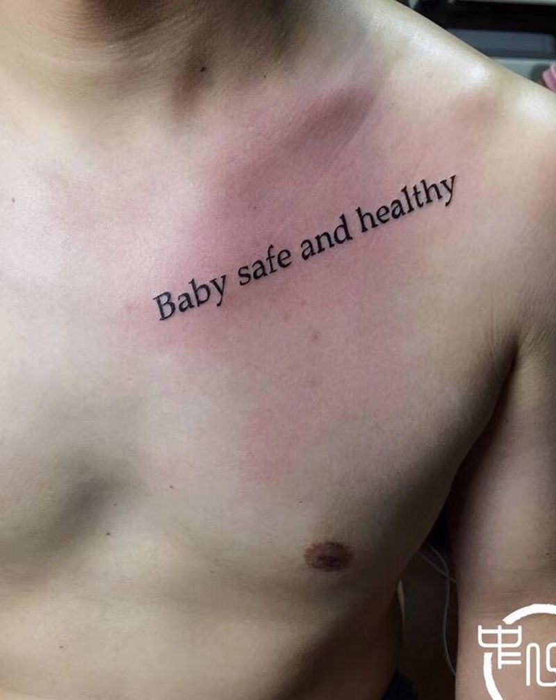 英文纹身图片_胸部纹身图案