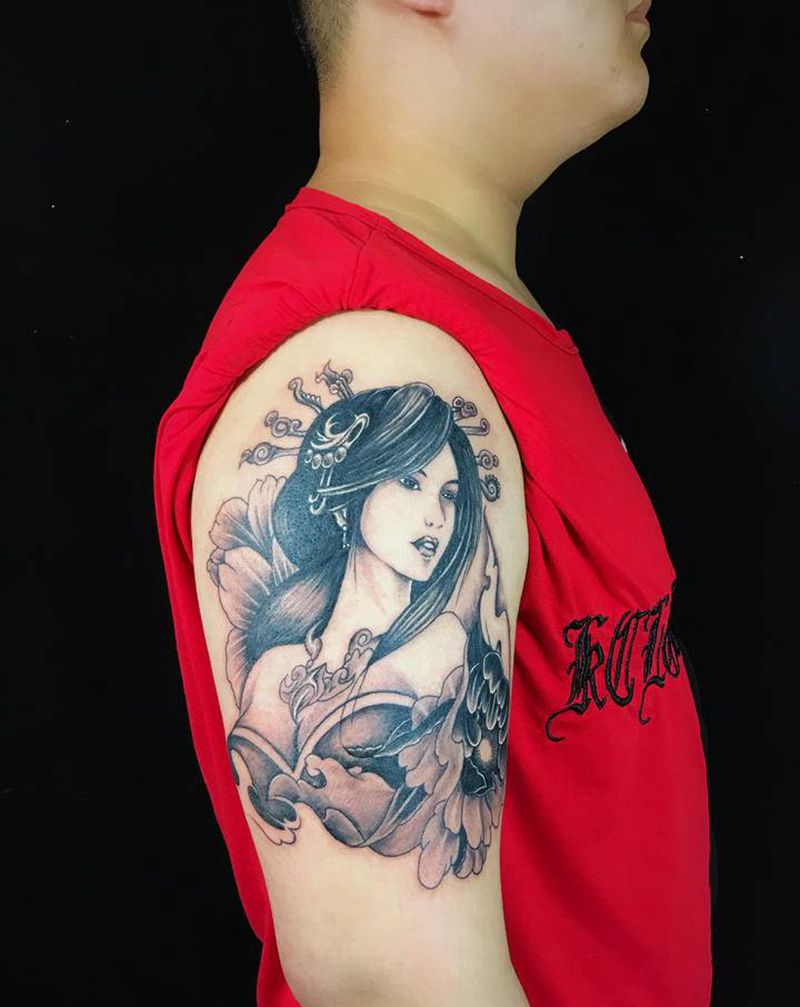 艺妓纹身图片_手臂纹身图案