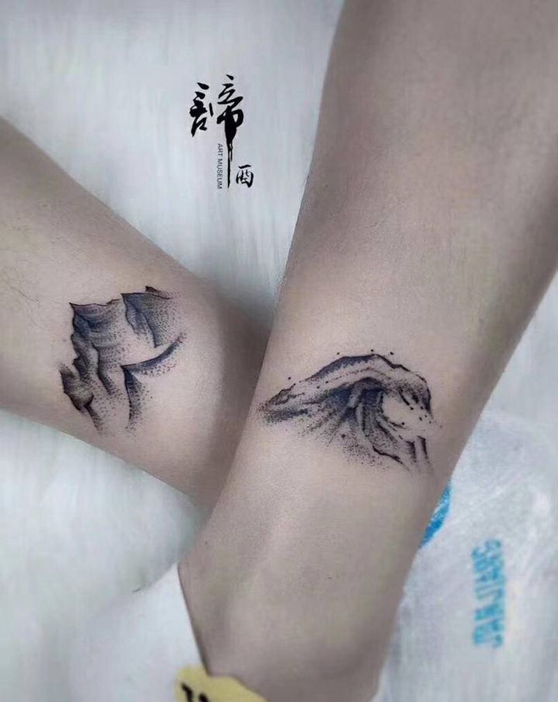 所爱隔山海纹身图片_几何纹身图案