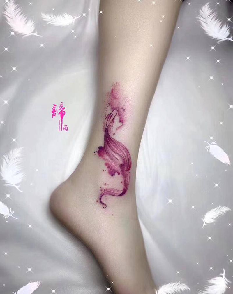 小清新纹身图片_腿部小清新纹身图案