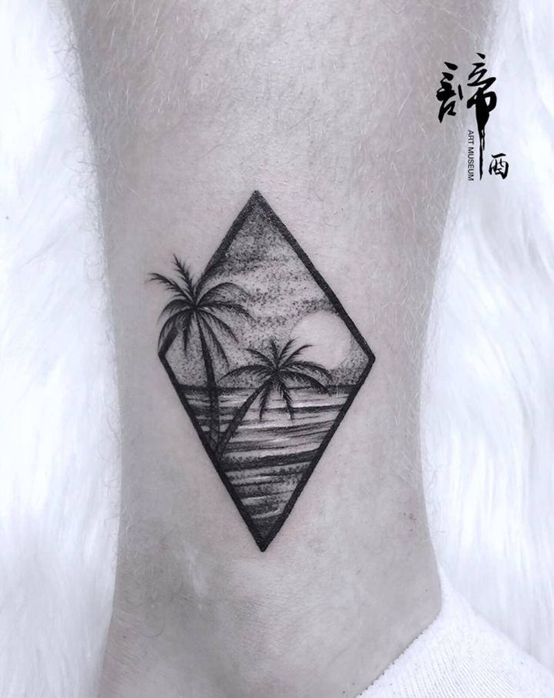 清新纹身图片_腿部Old School纹身图案