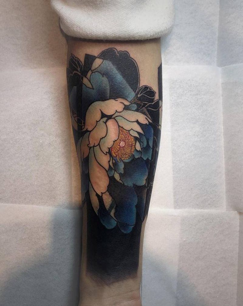 花遮盖纹身图片_手臂New School纹身图案