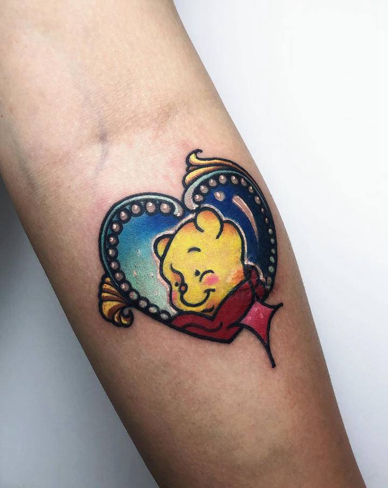 维尼遮盖纹身图片_手臂New School纹身图案