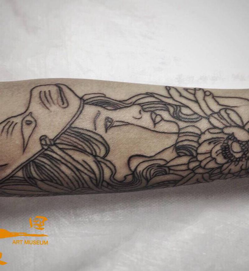 艺伎纹身图片_手臂新传统老传统纹身图案