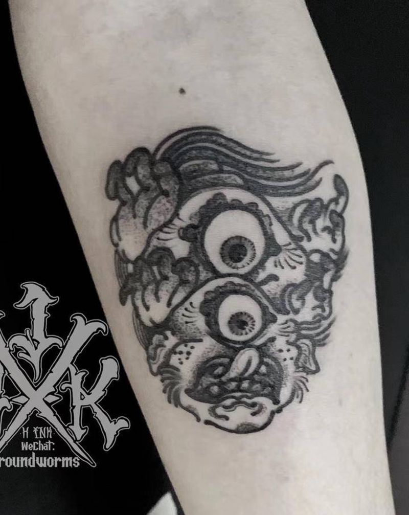 小臂 日式鬼怪纹身图片_手臂新传统老传统日式鬼怪百鬼夜行纹身图案