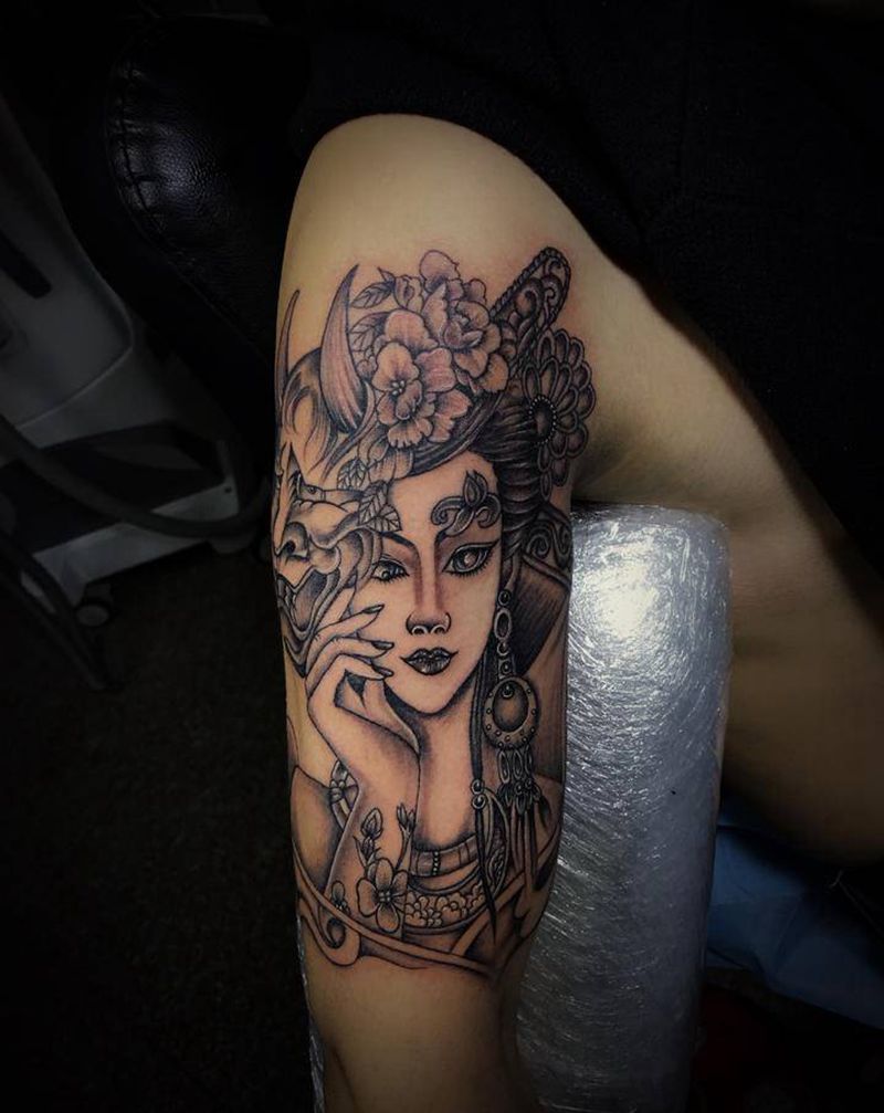 艺妓纹身图片_手臂纹身图案