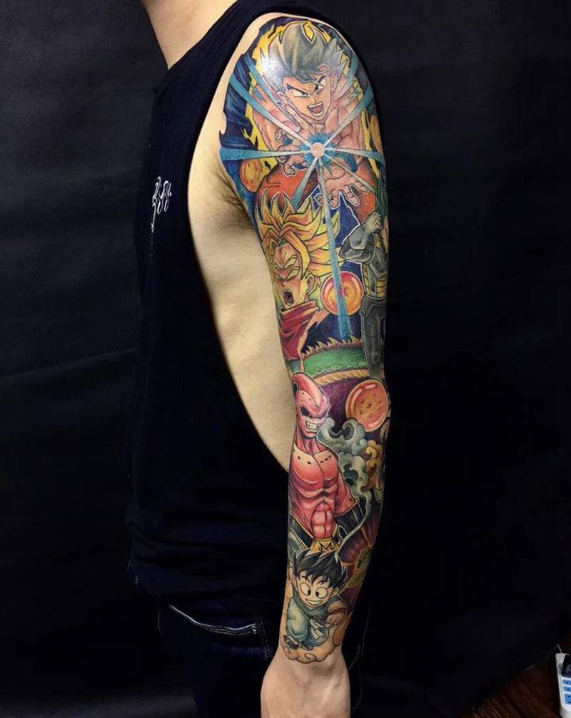 七龙珠纹身图片_手臂New School纹身图案