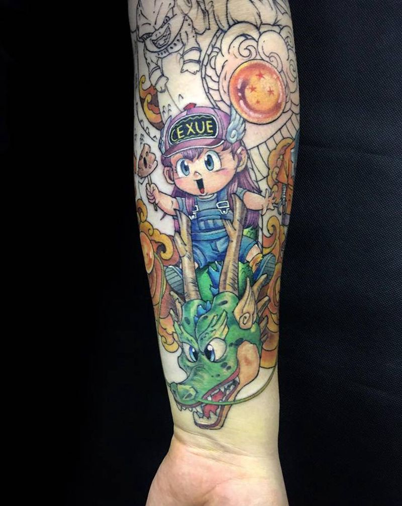 阿拉蕾纹身图片_手臂New School纹身图案