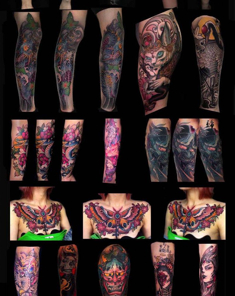 2019年度总结纹身图片_手臂腿部老传统新传统纹身图案