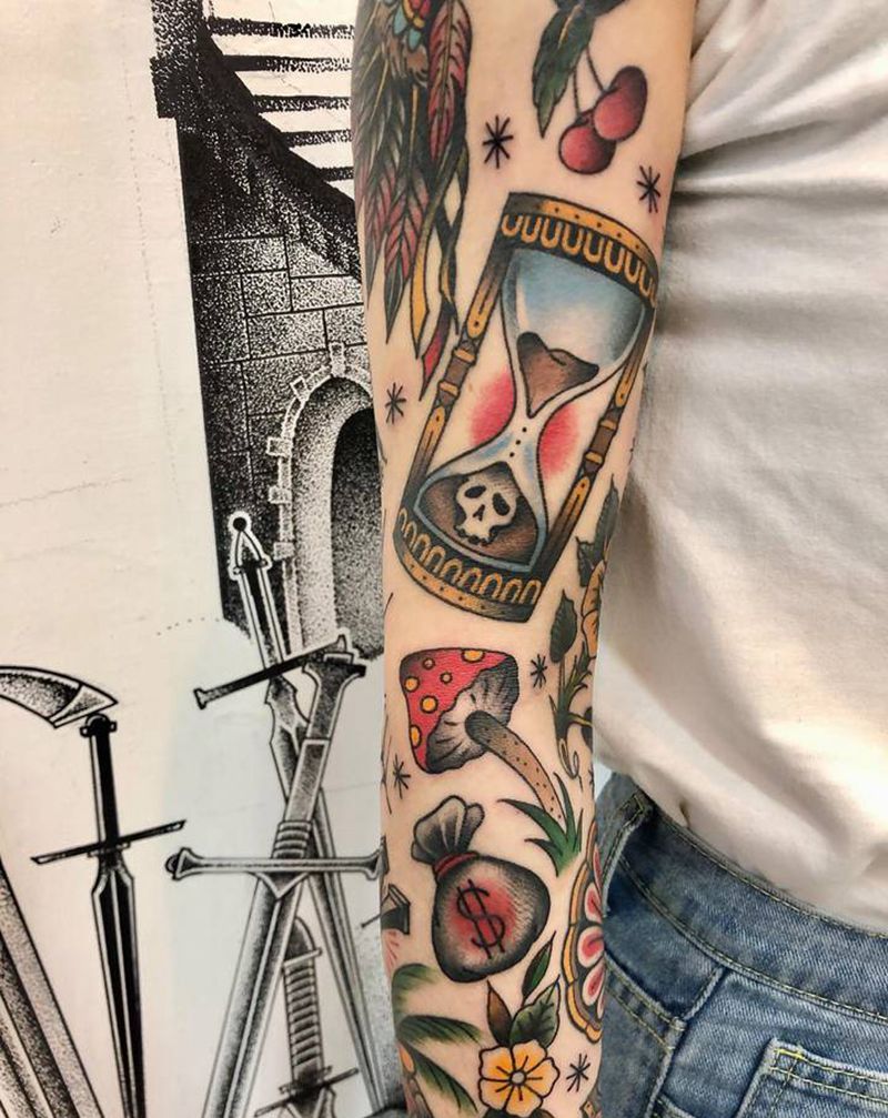 花臂纹身图片_手臂Old School纹身图案