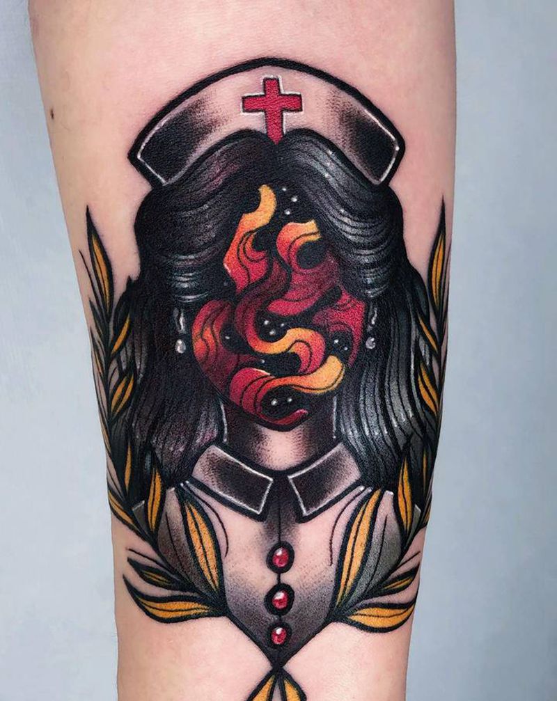 遮盖纹身图片_Old School纹身图案