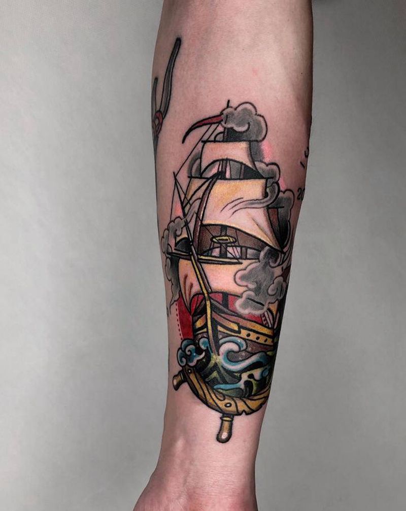 船纹身图片_New School纹身图案
