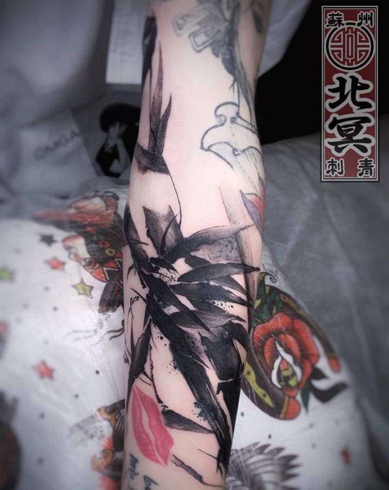 遮盖纹身图片_水彩纹身图案