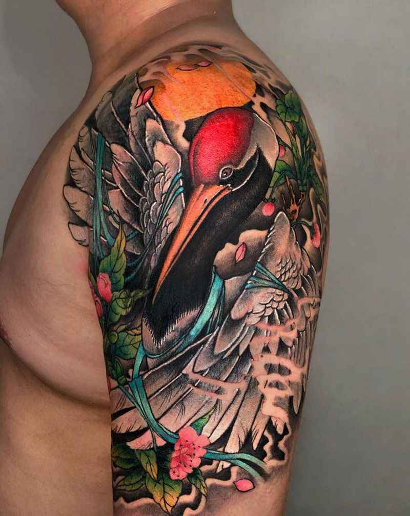 新传统大臂仙鹤