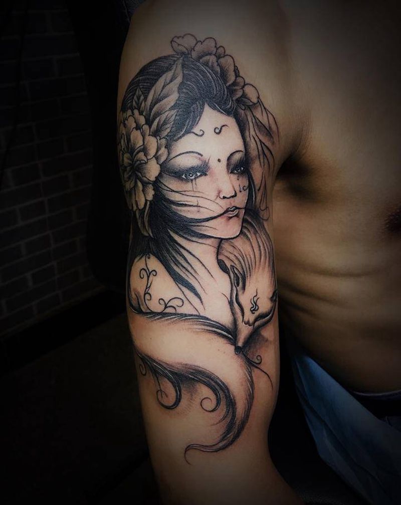 艺妓纹身图片_手臂纹身图案