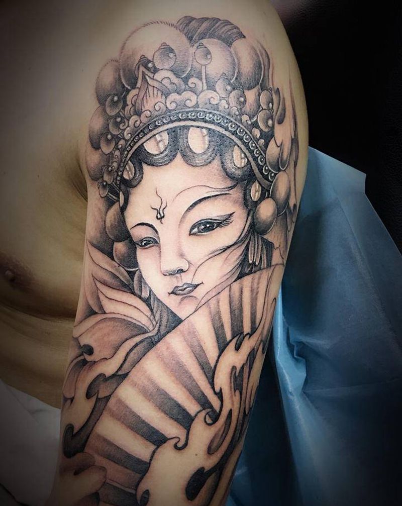 花旦纹身图片_手臂纹身图案