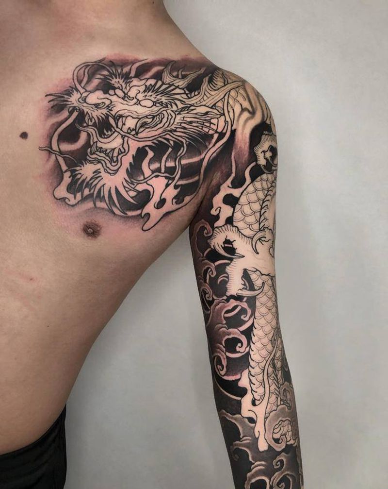 传统半甲龙七分袖