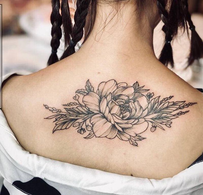 素花纹身图片_点刺纹身图案