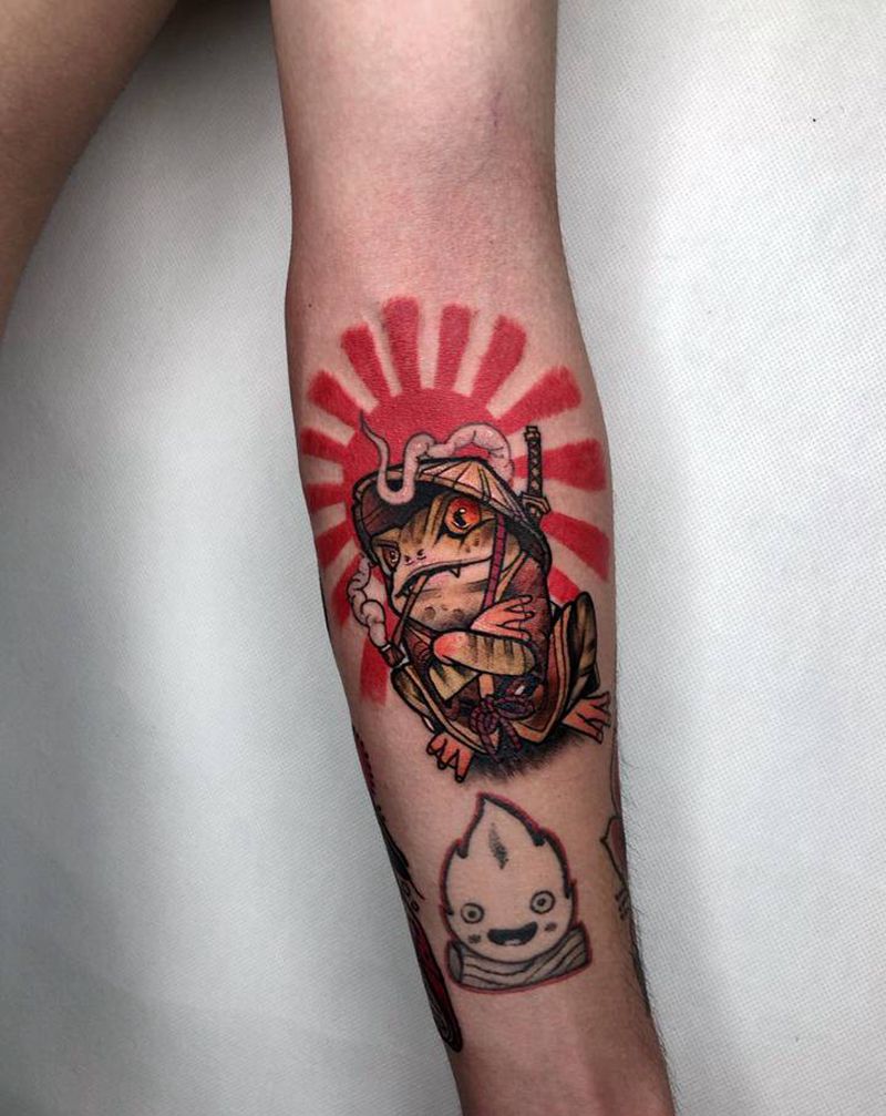 青蛙纹身图片_手臂纹身图案