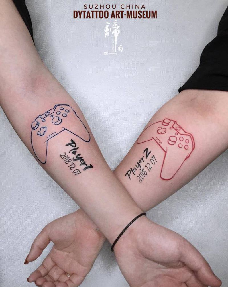 Player纹身图片_手臂New School水彩纹身图案