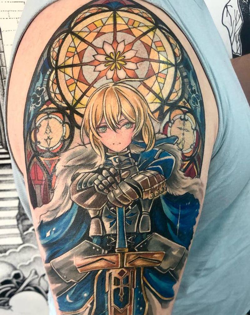 saber纹身图片_手臂New School纹身图案