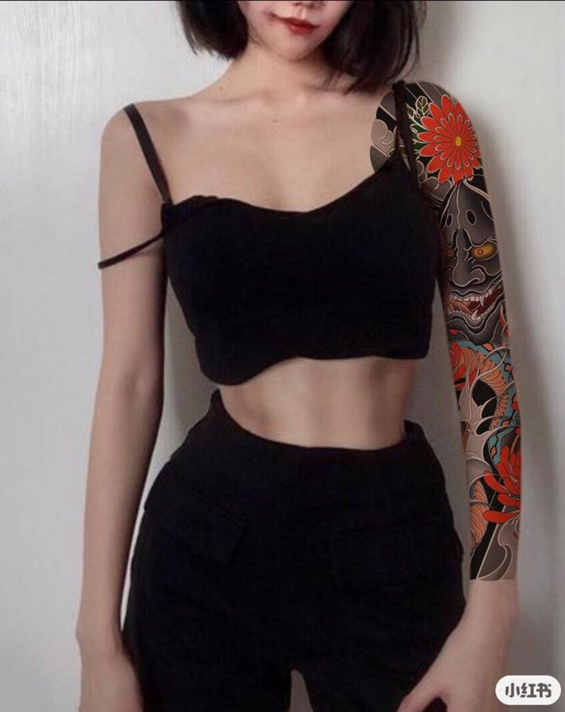 上身效果图纹身图片_手臂肩部老传统新传统纹身图案