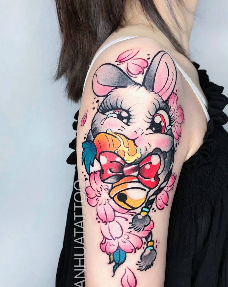 小兔纸纹身图片_手臂New School纹身图案