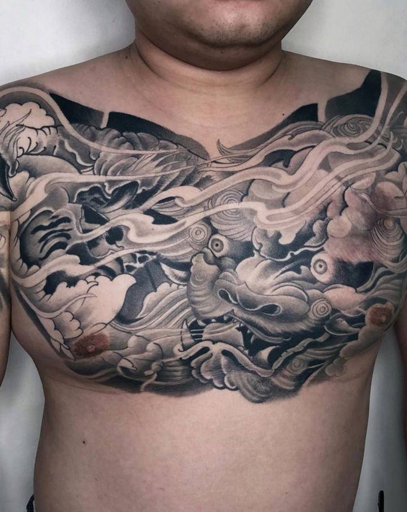 传统纹身图片_胸部纹身图案