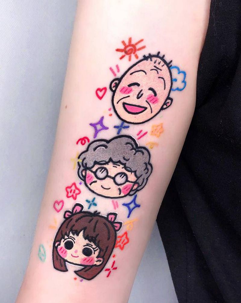 可可爱爱纹身图片_手臂New School纹身图案